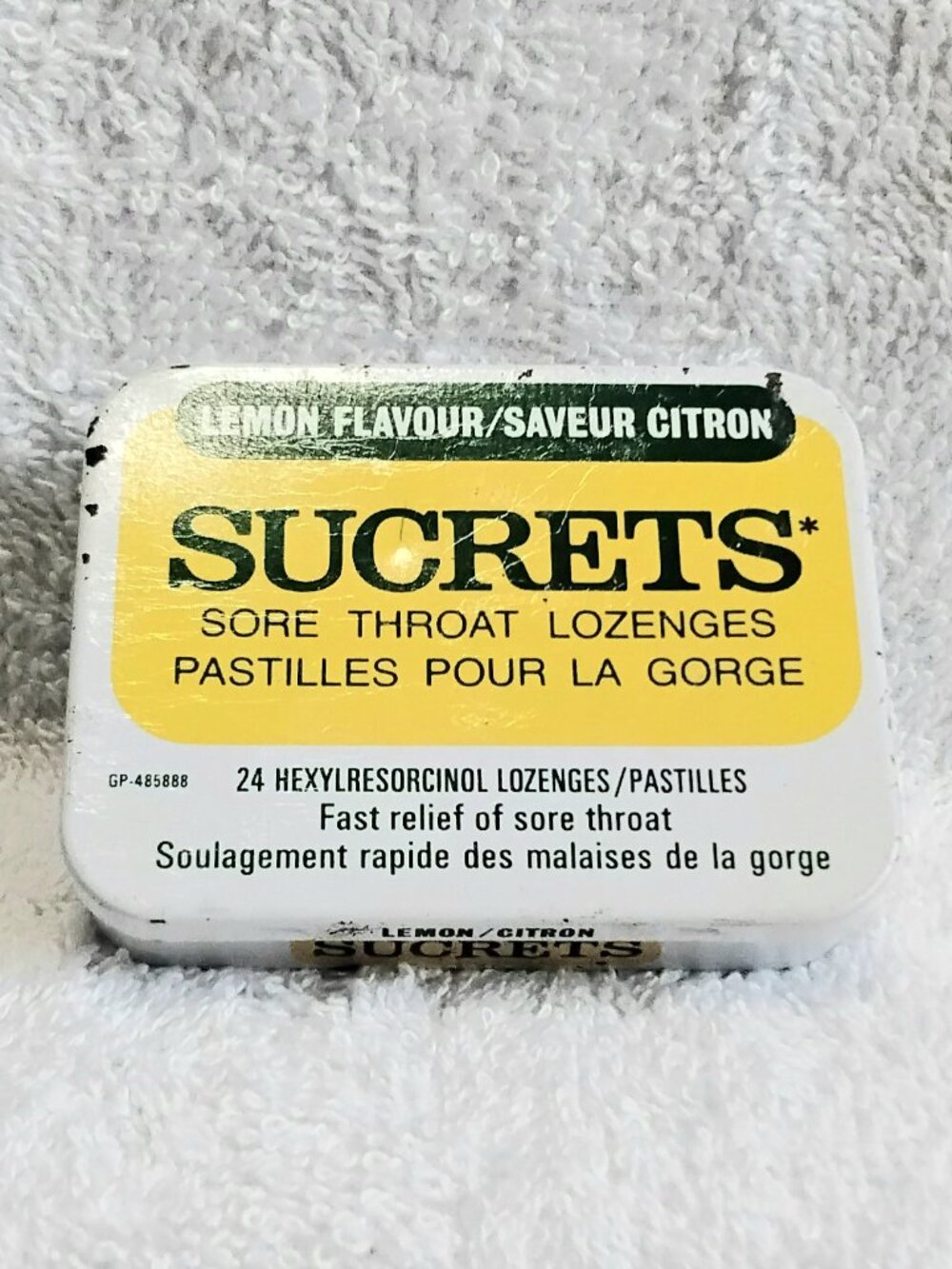Vintage Sucrets Lemon Flavored Sore Throat Lozenges Tin of 24 Including Advert!!